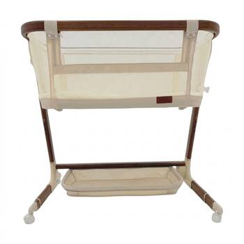 Baby Studio Dream Glider Bassinet Lockable Wheels Wood Grain