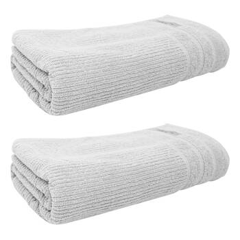 2x Bas Phillips Cairo Ribbed Towel Collection Cotton Bath Sheet 160x80cm White