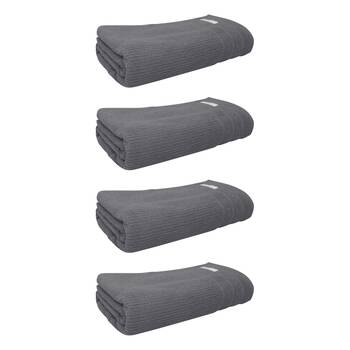 4x Bas Phillips Cairo Ribbed Towel Collection Cotton Bath Sheet 160cm Graphite
