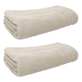 2x Bas Phillips Cairo Ribbed Towel Collection Cotton Bath Sheet 160x80cm Desert