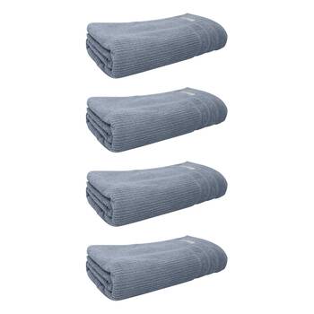 4x Bas Phillips Cairo Ribbed Towel Collection Cotton Bath Sheet 160x80cm Mercury
