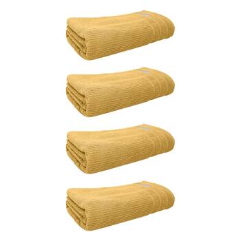 4x Bas Phillips Cairo Ribbed Towel Collection Cotton Bath Sheet 160cm Sunshine