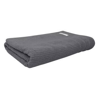 Bas Phillips Cairo Ribbed Collection Cotton Bath Towel 137x68cm Graphite