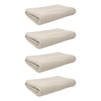 4x Bas Phillips Cairo Ribbed Collection Cotton Bath Towel 137x68cm Desert