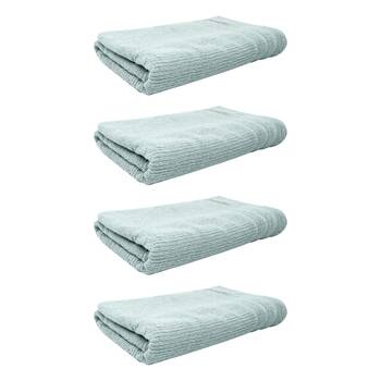 4x Bas Phillips Cairo Ribbed Collection Cotton Bath Towel 137x68cm Aqua Ice
