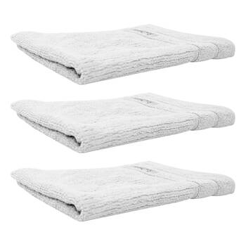 3x Bas Phillips Cairo Ribbed Collection Cotton Hand Towel 60x40cm White