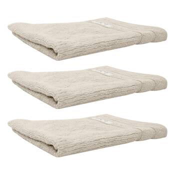 3x Bas Phillips Cairo Ribbed Collection Cotton Hand Towel 60x40cm Desert