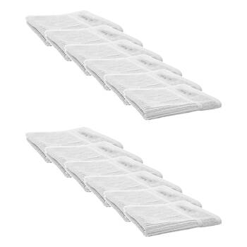 12x Bas Phillips Cairo Ribbed Towel Collection Cotton Face Washer 33cm White