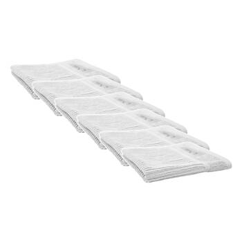 6x Bas Phillips Cairo Ribbed Towel Collection Cotton Face Washer 33cm White