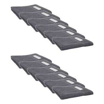 12x Bas Phillips Cairo Ribbed Towel Collection Cotton Face Washer 33cm Graphite