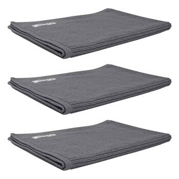 3x Bas Phillips Cairo Ribbed Towel Collection Cotton Bath Mat 78x48cm Graphite
