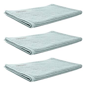 3x Bas Phillips Cairo Ribbed Towel Collection Cotton Bath Mat 78x48cm Aqua Ice