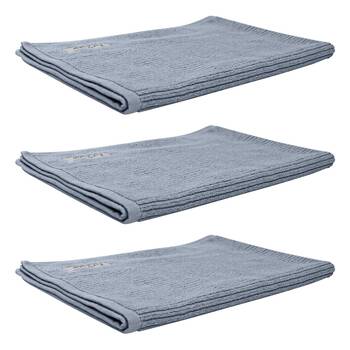 3x Bas Phillips Cairo Ribbed Towel Collection Cotton Bath Mat 78x48cm Mercury