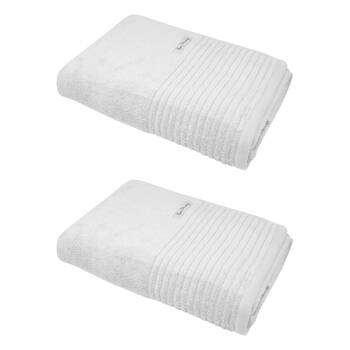 2x Bas Phillips Hayman Zero Twist Bath Sheet 600Gsm Cotton 160x80cm White