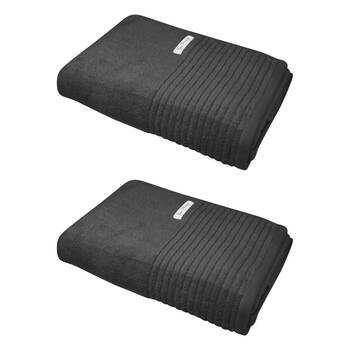 2x Bas Phillips Hayman Zero Twist Bath Sheet 600Gsm Cotton 160x80cm Eclipse