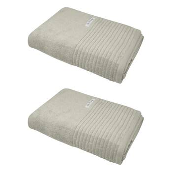 2x Bas Phillips Hayman Zero Twist Bath Sheet 600Gsm Cotton 160x80cm Oatmeal