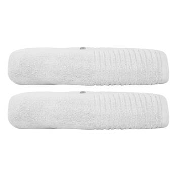 2x Bas Phillips Hayman Zero Twist Bath Towel 600Gsm Cotton 137x68cm White