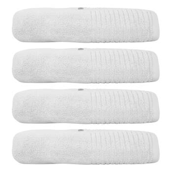 4x Bas Phillips Hayman Zero Twist Bath Towel 600Gsm Cotton 137x68cm White