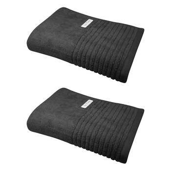 2x Bas Phillips Hayman Zero Twist Bath Towel 600Gsm Cotton 137x68cm Eclipse