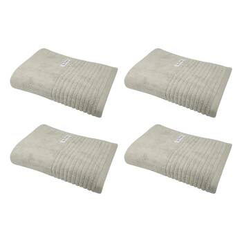 4x Bas Phillips Hayman Zero Twist Bath Towel 600Gsm Cotton 137x68cm Oatmeal