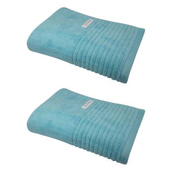 2x Bas Phillips Hayman Zero Twist Bath Towel 600Gsm Cotton 137x68cm Ocean