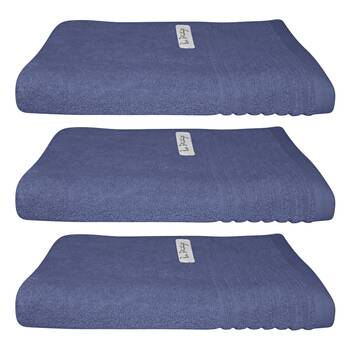 3x Bas Phillips Hayman Zero Twist Hand Towel 600Gsm Cotton 60x40cm Indigo