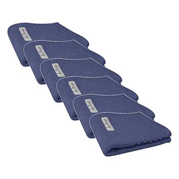 6x Bas Phillips Hayman Zero Twist Face Washer Towel 600Gsm Cotton 33cm Indigo