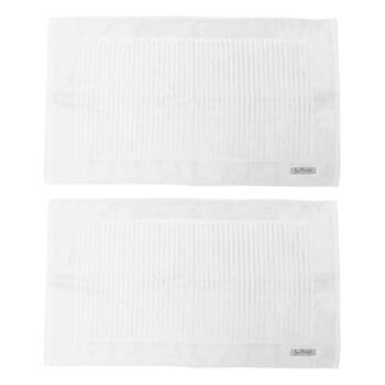 2x Bas Phillips Hayman Zero Twist Bath Mat 600Gsm Cotton 78x48cm White