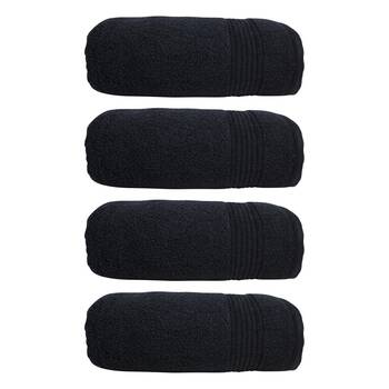 4x Bas Phillips Valencia Zero Twist Cotton Bath Sheet 80 x 160cm Black