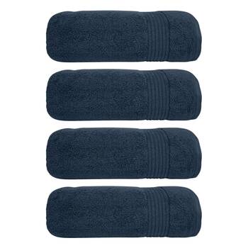 4x Bas Phillips Valencia Zero Twist Cotton Bath Sheet 80 x 160cm Navy