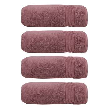 4x Bas Phillips Valencia Zero Twist Cotton Bath Sheet 80 x 160cm Dusty Rose