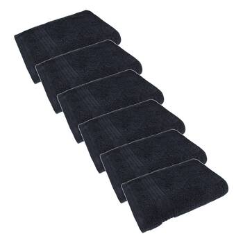 6x Bas Phillips Valencia Zero Twist Cotton Hand Towel 40 x 60cm Black