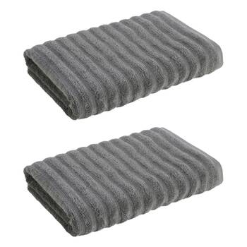 2x Christy Kensington Bathroom King Bath Towel Cotton 147x76 cm Charcoal