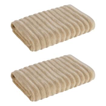 2x Christy Kensington Bathroom King Bath Towel Cotton 147x76 cm Sand Mushroom