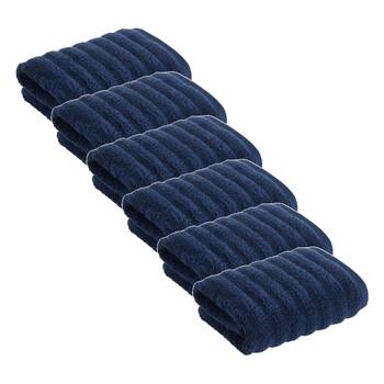 6x Christy Kensington Bathroom King Hand Towel Cotton 90x50 cm Navy