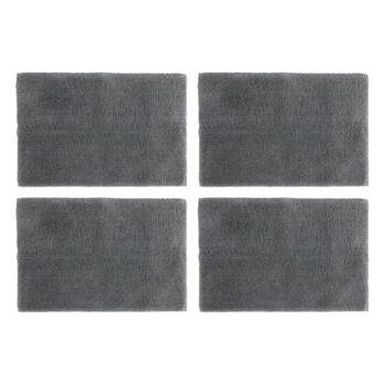 4x Christy Kensington Bathroom Bath Mat Microfibre 90x60 cm Charcoal