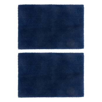 2x Christy Kensington Bathroom Bath Mat Microfibre 90x60 cm Navy