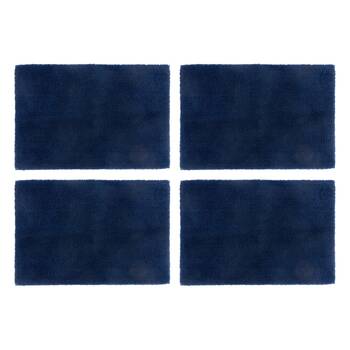 4x Christy Kensington Bathroom Bath Mat Microfibre 90x60 cm Navy