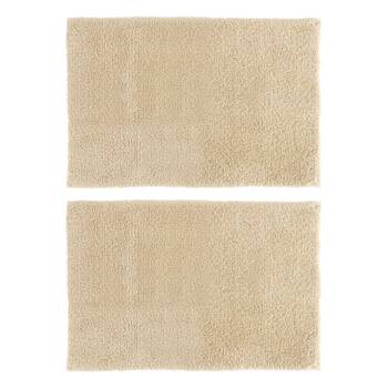 2x Christy Kensington Bathroom Bath Mat Microfibre 90x60 cm Sand Mushroom
