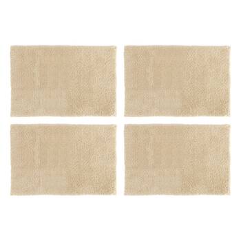 4x Christy Kensington Bathroom Bath Mat Microfibre 90x60 cm Sand Mushroom