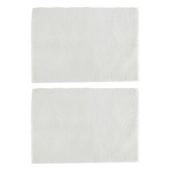2x Christy Kensington Bathroom Bath Mat Microfibre 90x60 cm White