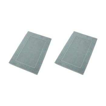 2PK Christy Sovereign Bath Mat Combed Cotton 1000GSM Plush Mineral Blue