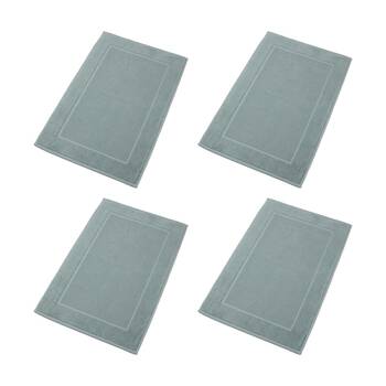 4PK Christy Sovereign Bath Mat Combed Cotton 1000GSM Plush Mineral Blue