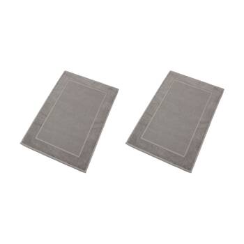2PK Christy Sovereign Bath Mat Combed Cotton 1000GSM Plush Luxurious Silver