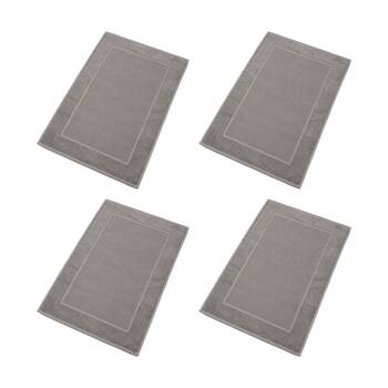 4PK Christy Sovereign Bath Mat Combed Cotton 1000GSM Plush Luxurious Silver