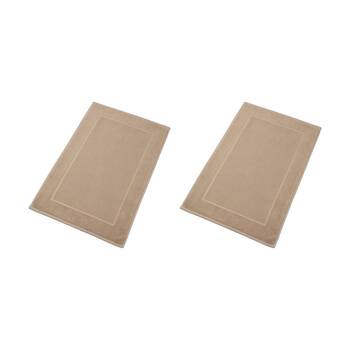2PK Christy Sovereign Bath Mat Combed Cotton 1000GSM Plush Luxurious Stone