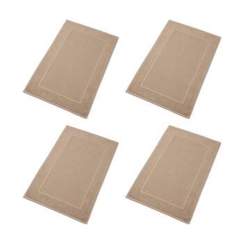 4PK Christy Sovereign Bath Mat Combed Cotton 1000GSM Plush Luxurious Stone