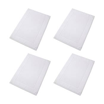 4PK Christy Sovereign Bath Mat Combed Cotton 1000GSM Plush Luxurious White