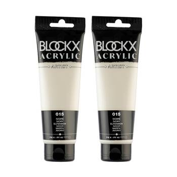 2PK Blockx Acrylic 120ml Professional Paint Tube Art/Craft - Ivory