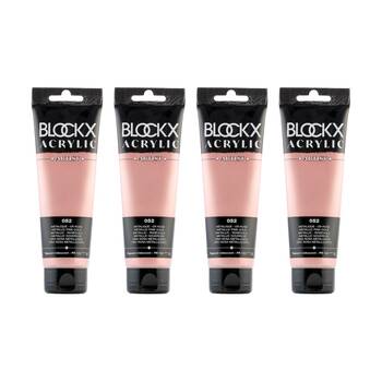 4PK Blockx Acrylic Metallic 120ml Paint Tube Art/Craft - Rose Gold